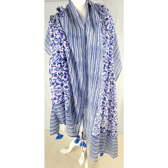 New Vineyard Vines Seahorse Stripe Cotton Silk Scarf Wrap NWT MSRP $88 - Picture 3 of 10